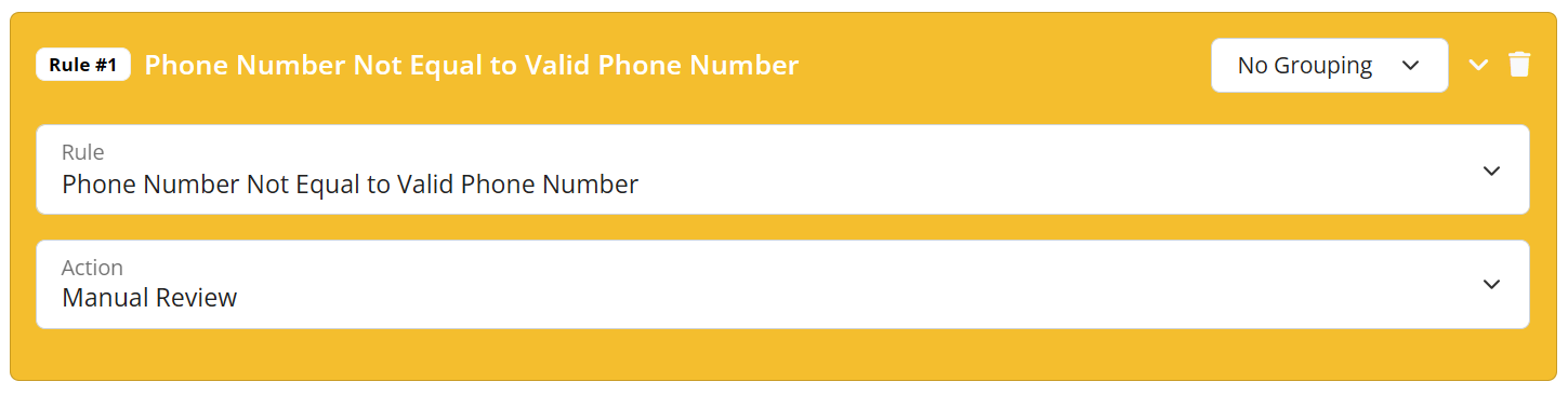 FraudLabs Pro phone number not equal to valid phone number validation rule configuration