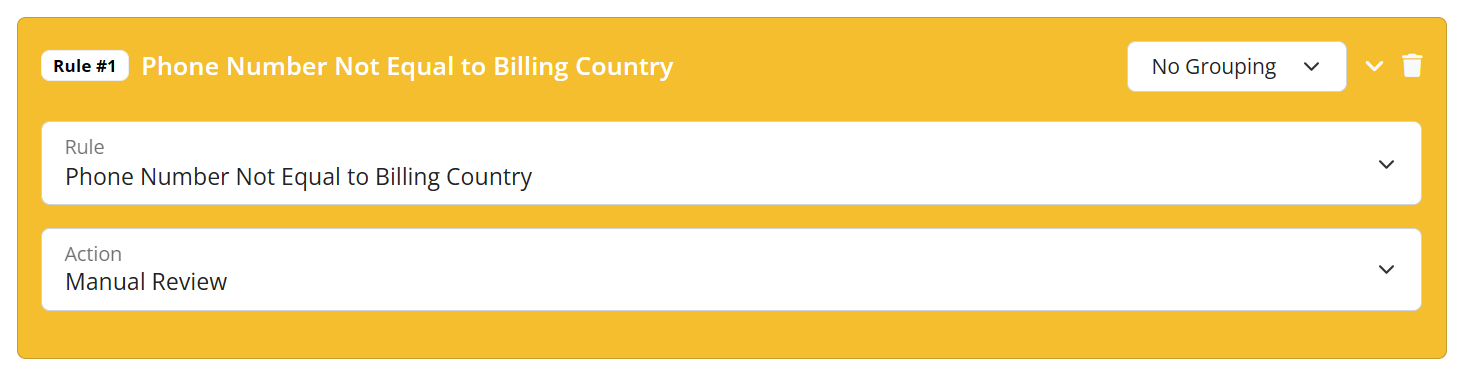 FraudLabs Pro phone number not equal to billing country validation rule configuration