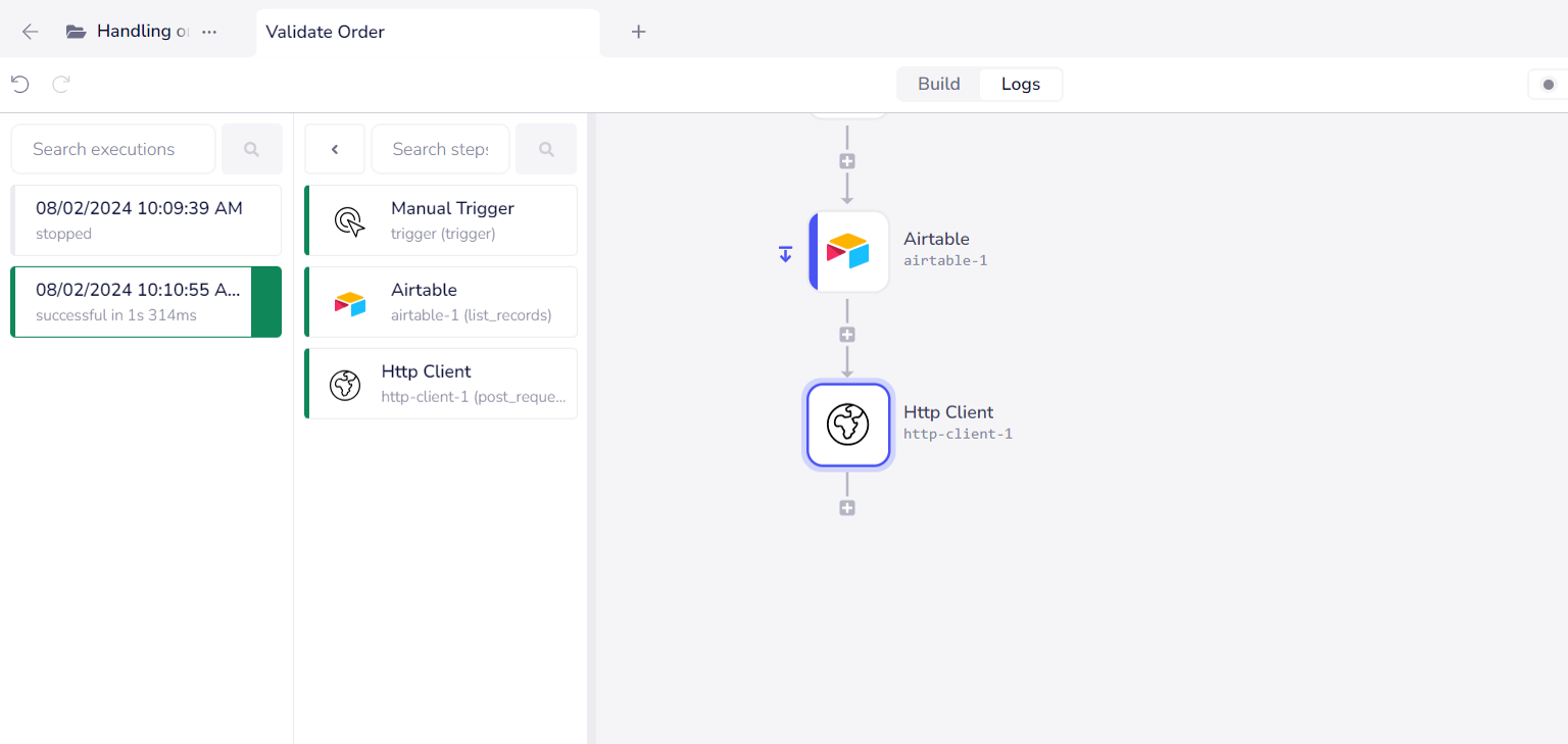 Successful workflow in Tray.io