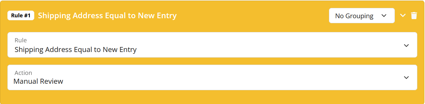 Shipping Address New Entry Validation Rule Configuration