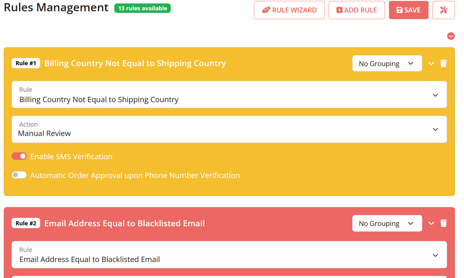 FraudLabs Pro Validation Rule Configuration for Integrated SMS Verification